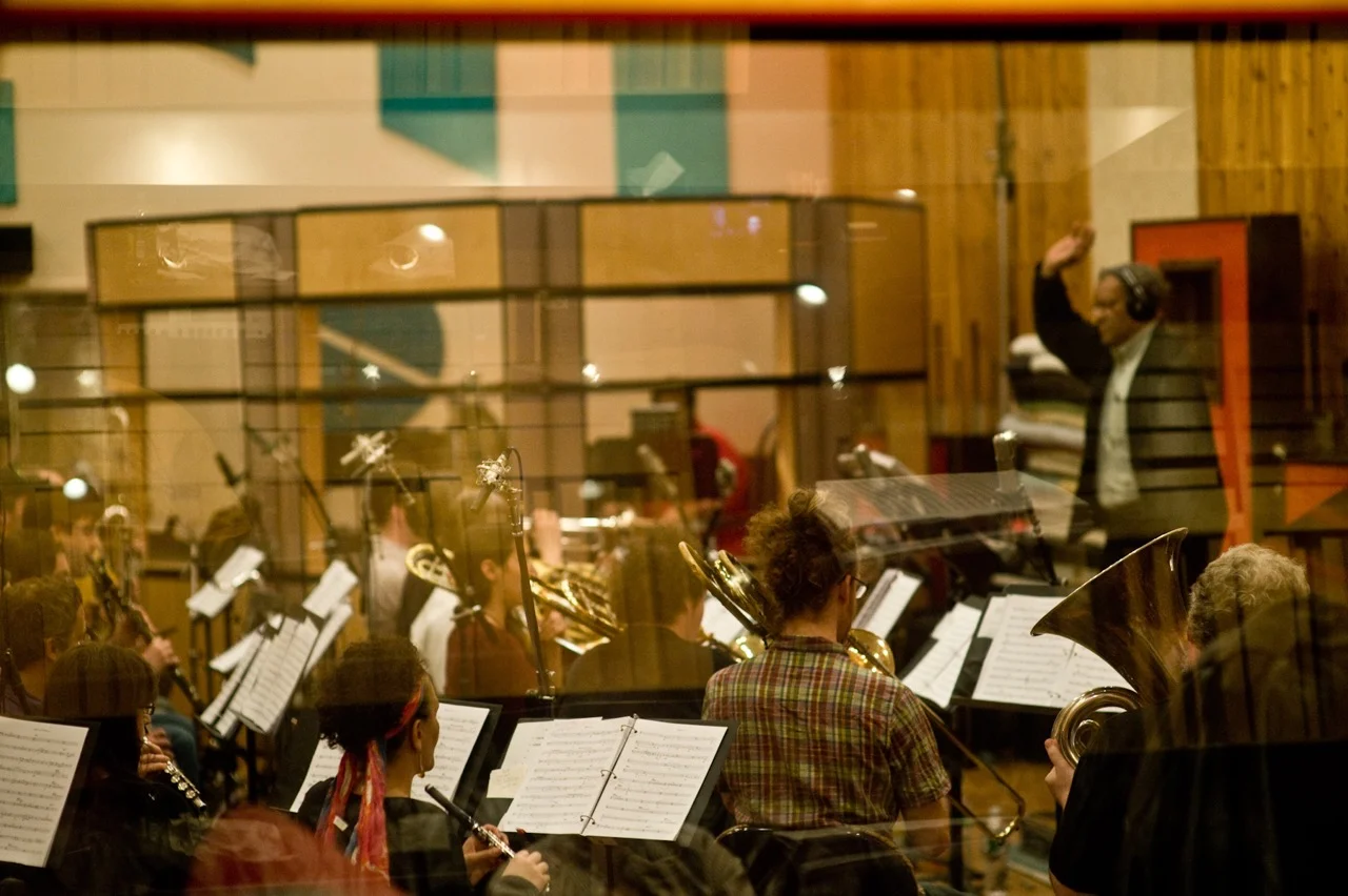 Recording Braxton's opera Trillium E in March 2010, photo by Michael Weintrob.
