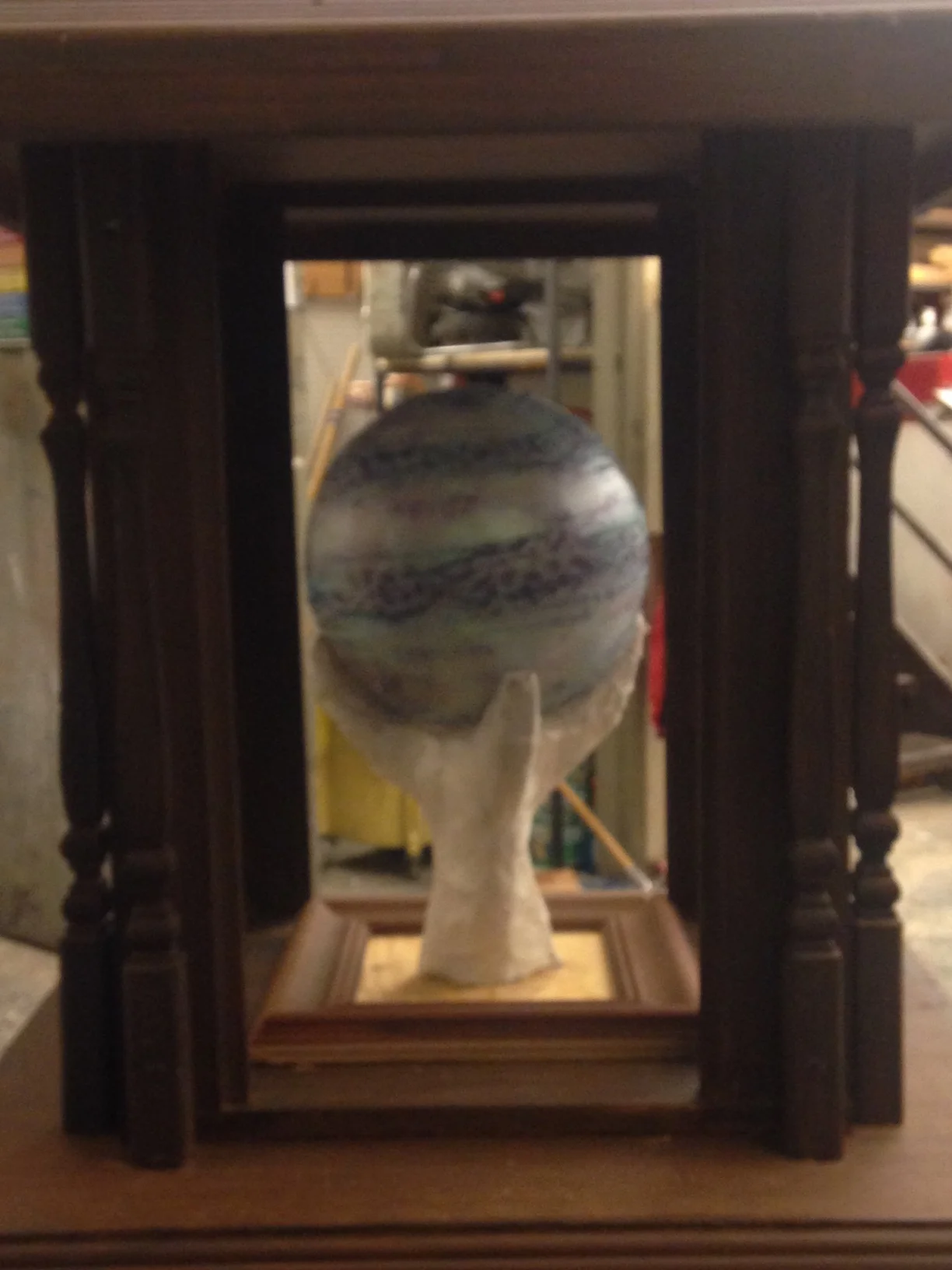  Dragon egg sitting on pedestal. 