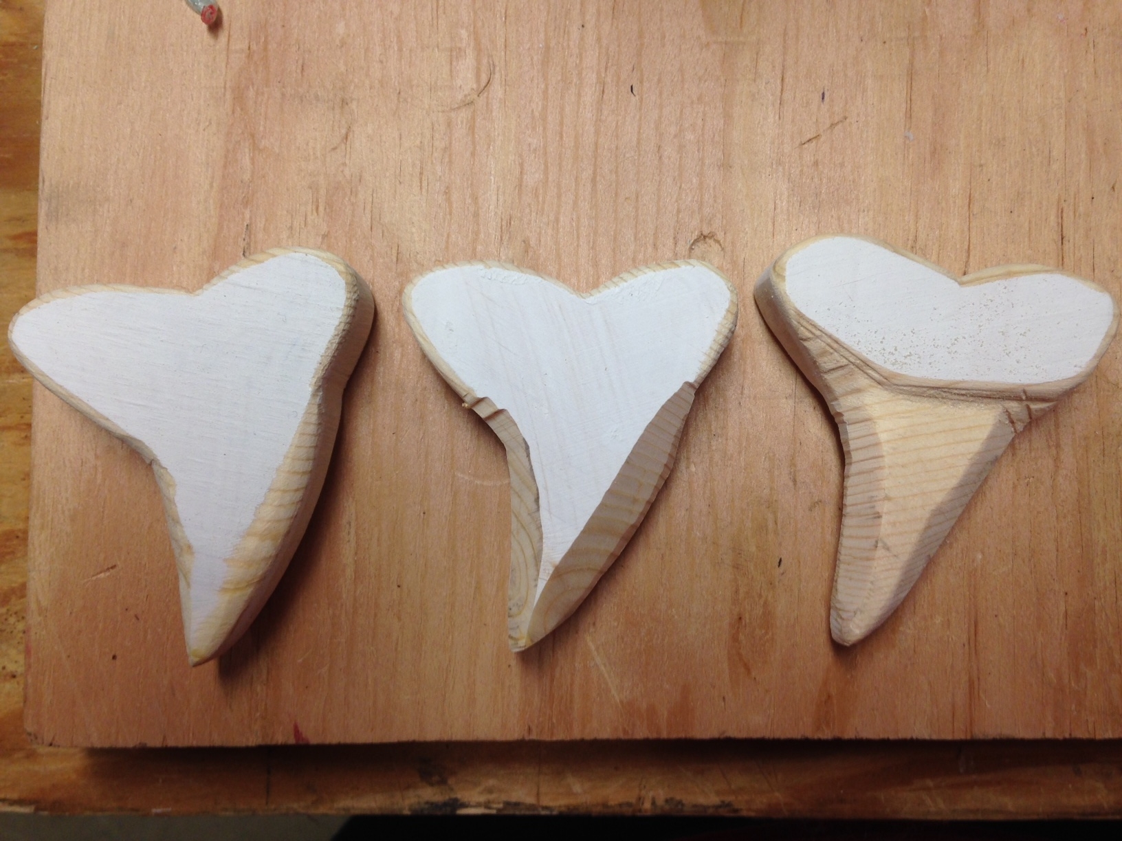  Dragon baby teeth. Made with 2x4 and shaped with a bandsaw and sand paper. 