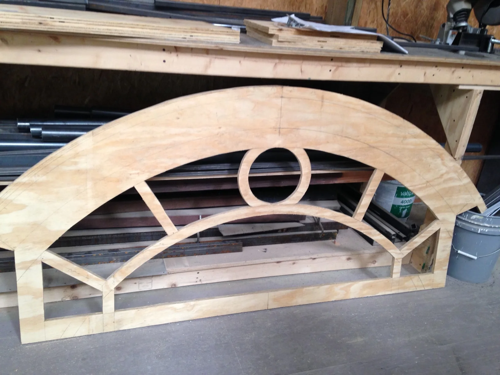  After finishing one, I traced it onto another sheet of plywood and cut out another 