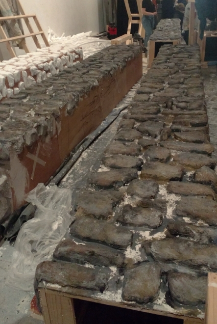  Stones were painted and then we went in with the mortar color. 