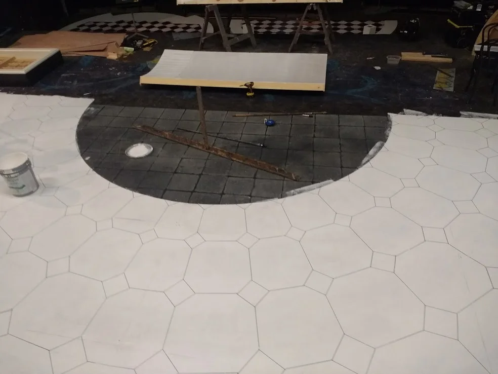 Layout of checkerboard floor 
