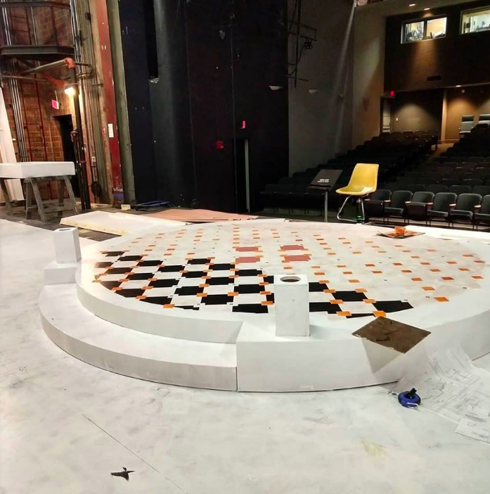  Based the floor and center unit, started going in with the checker pattern 