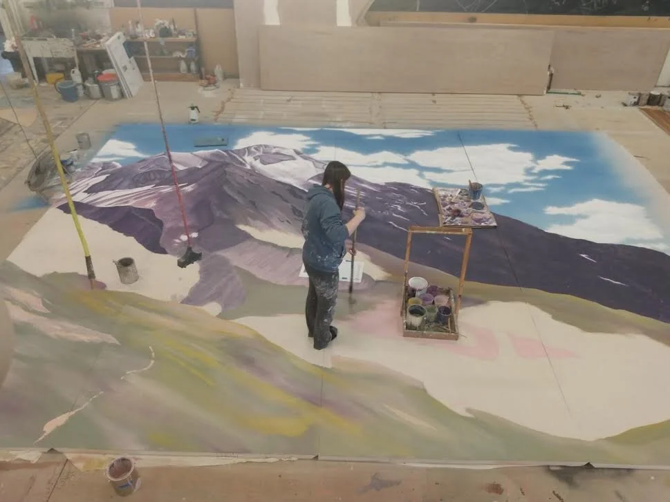  Mural Layed out and basing colors 