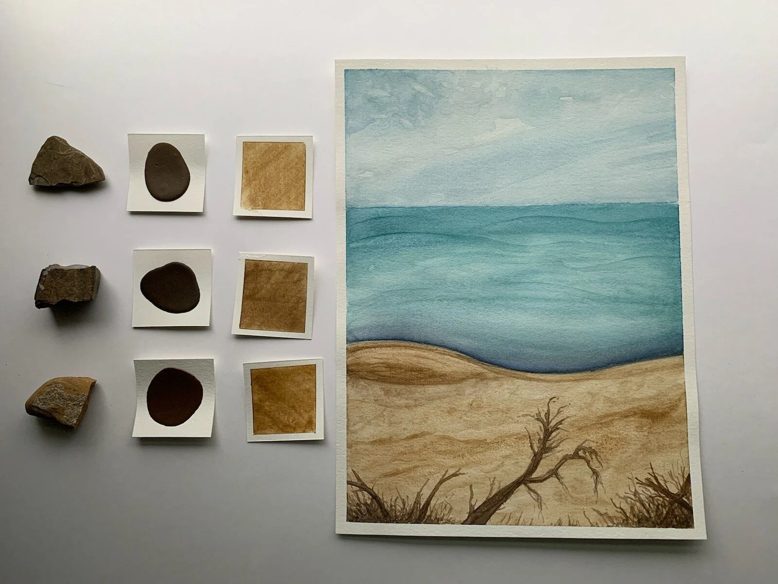  Painted with Handmade paints, made from rocks. 