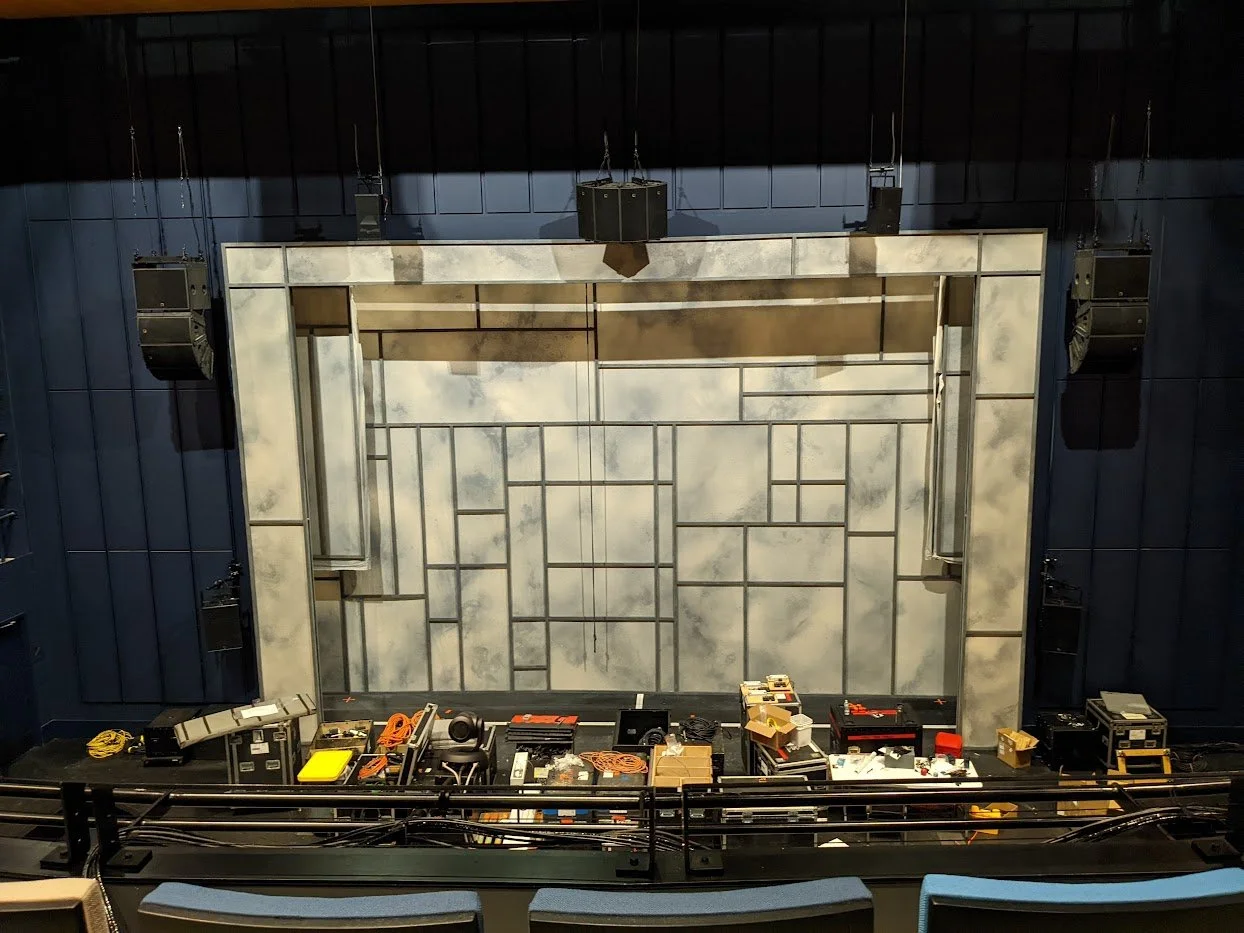  After hundreds of yards of muslin painted and applied on to hundreds of frames, the install has begun.  