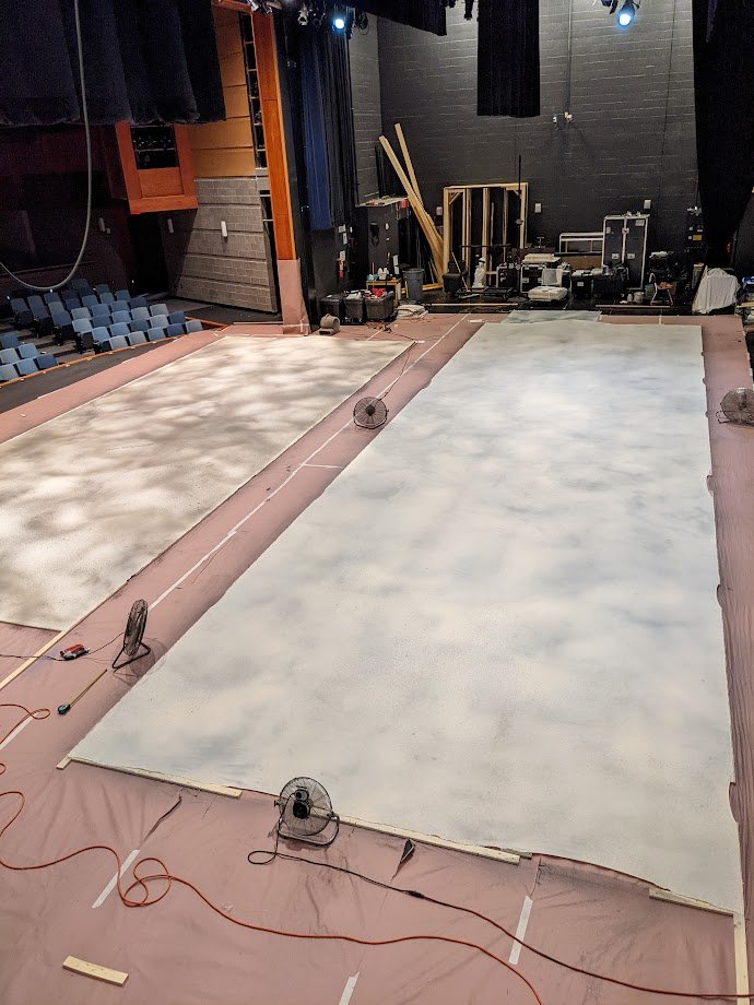  Layout of 50' Fabric and base spray treatment applied. 