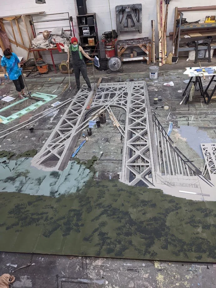  Adding foliage to backdrop 