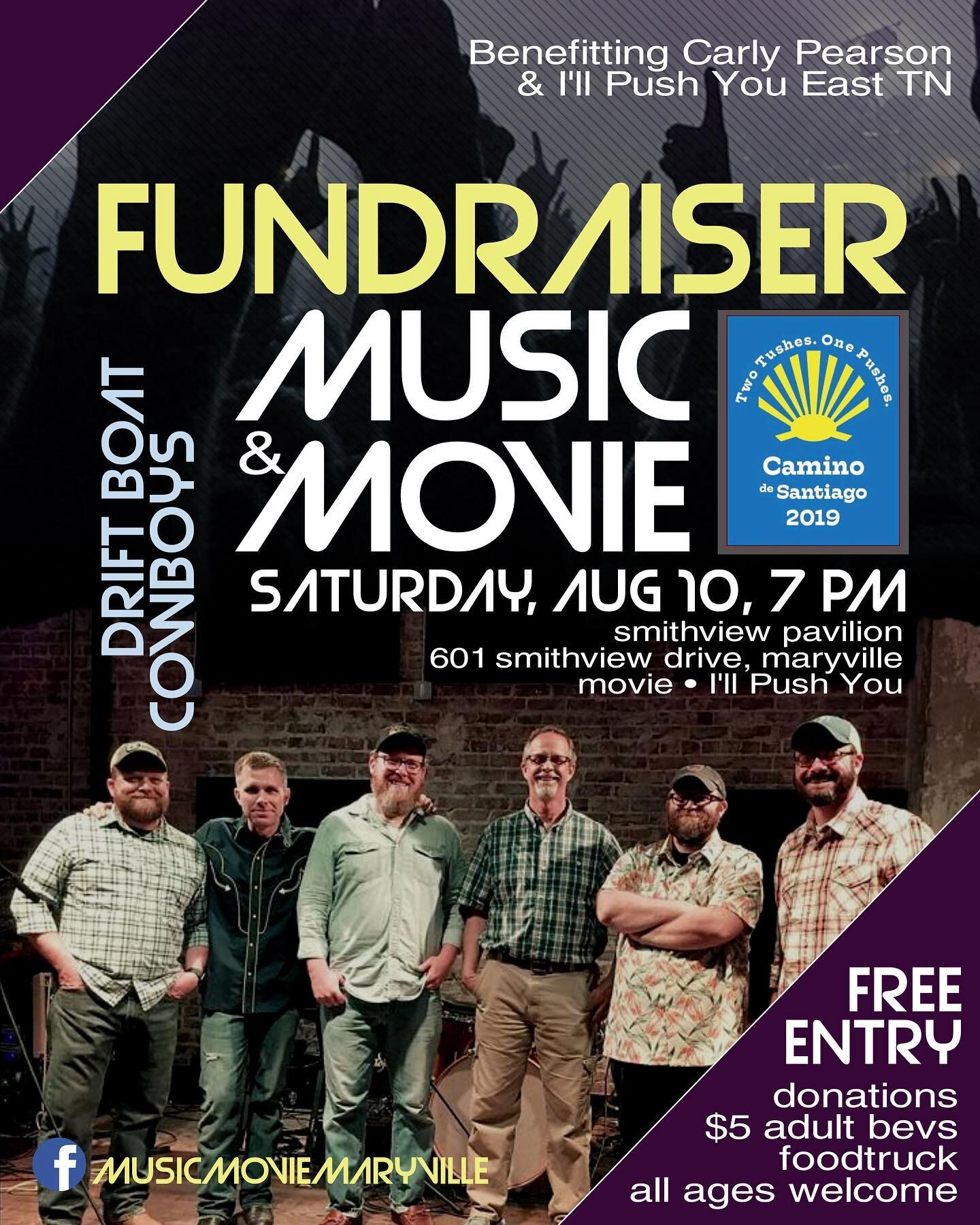 Come out and see the Drift Boat Cowboys on Friday night August 10th at the Smithview Pavilion and help us raise money for our friend Carly Pearson &amp; I&rsquo;ll Push You East TN! Show starts at 7pm and free entry. All ages are welcome #driftboatco