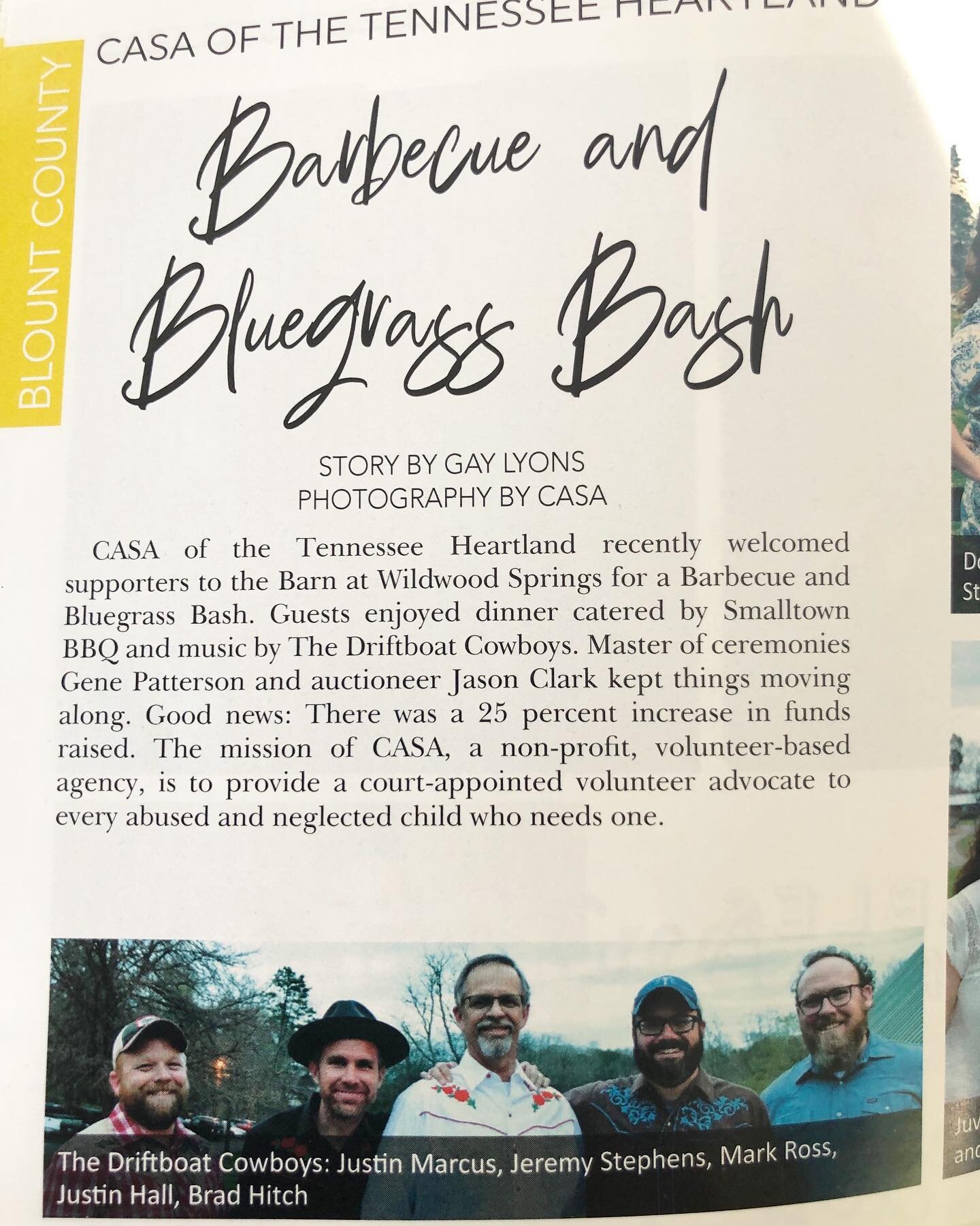 Great article in the Knoxville VIP Magazine about the Barbecue and Bluegrass Bash!!! #driftboatcowboys #casaofthetnheartland