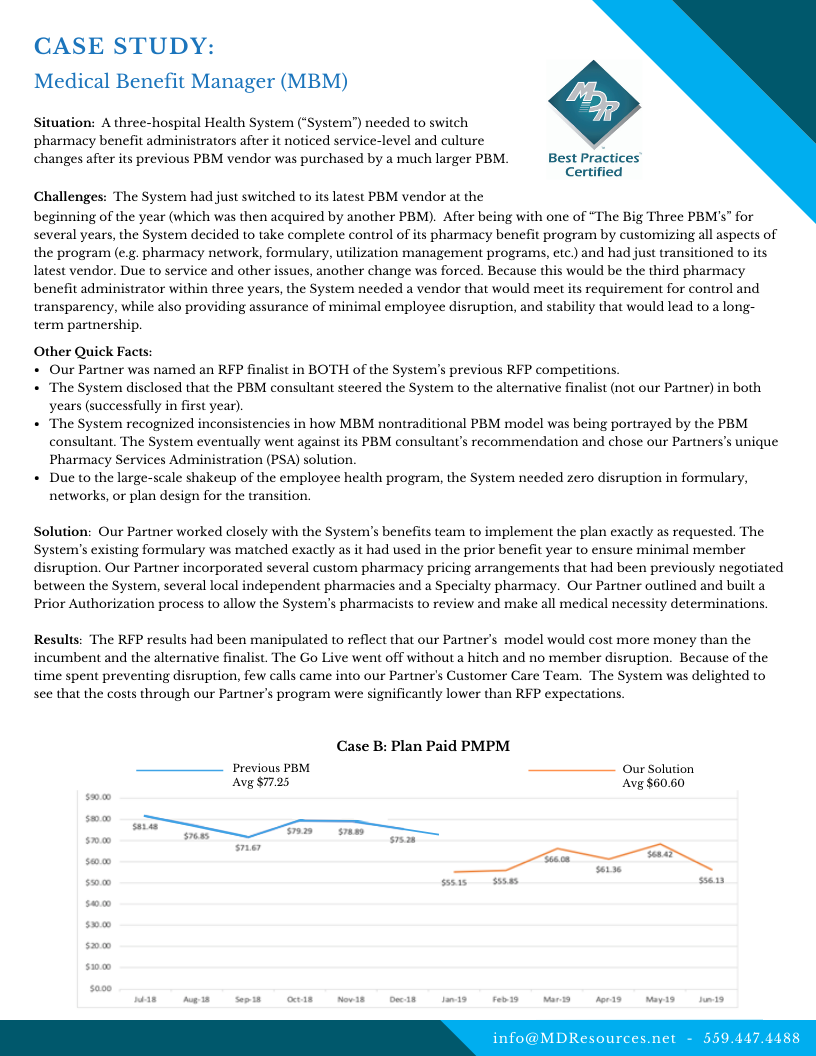 Announcing NEW Industry Case Study - 3 Hospital Health System Achieves Significant Savings with Medical Benefit Manager Model