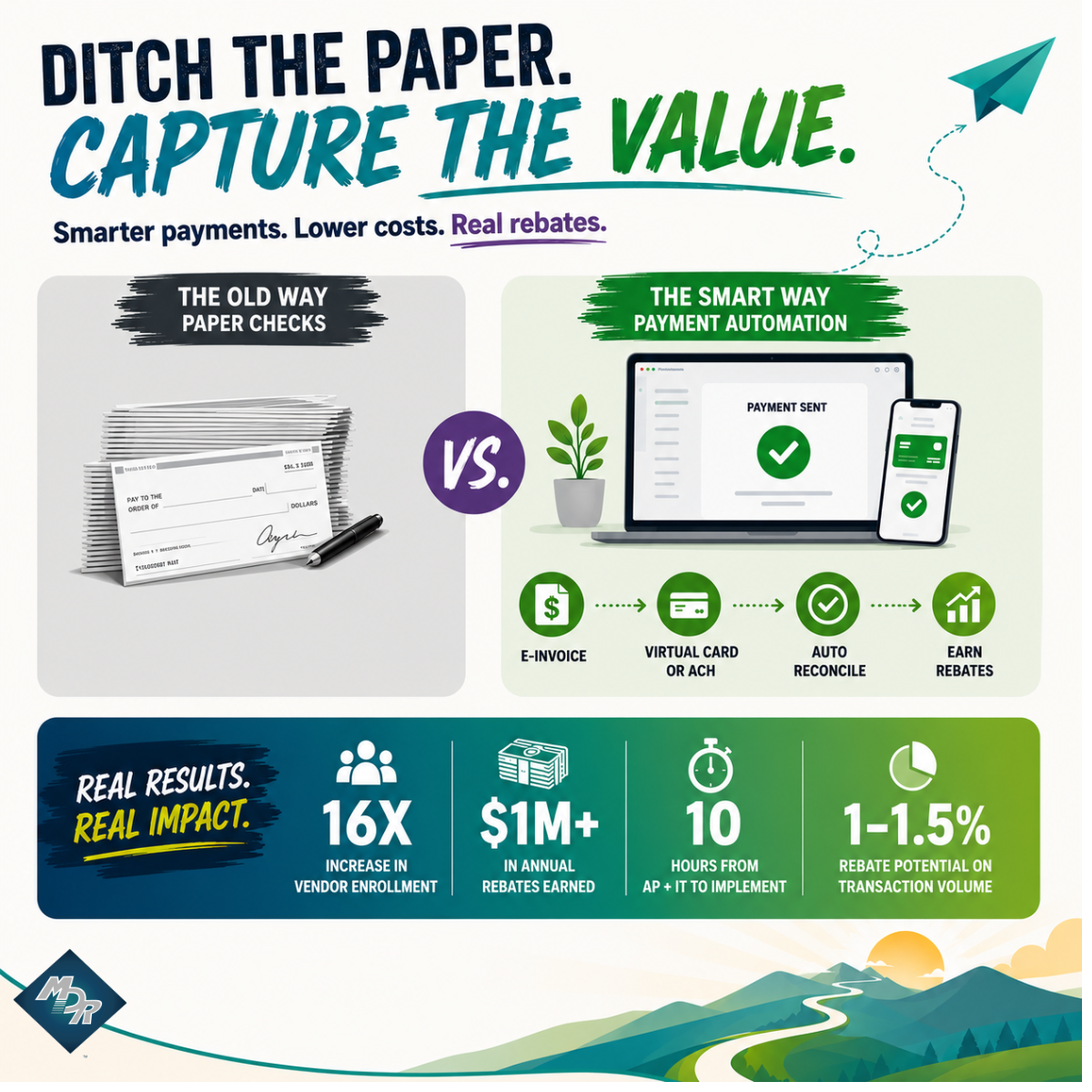 Healthcare organizations are still writing paper checks to vendors. That's costing more than the stamp.