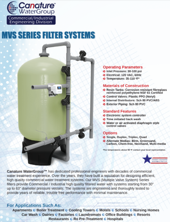MVS Filter — Canature WaterGroup Commercial Industrial Engineering Division