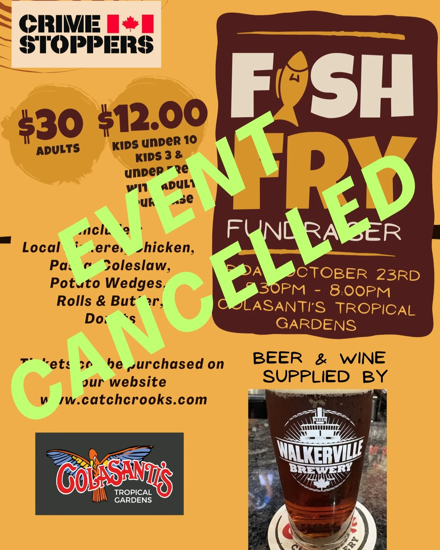 WITH REGRETS, we are sending this out