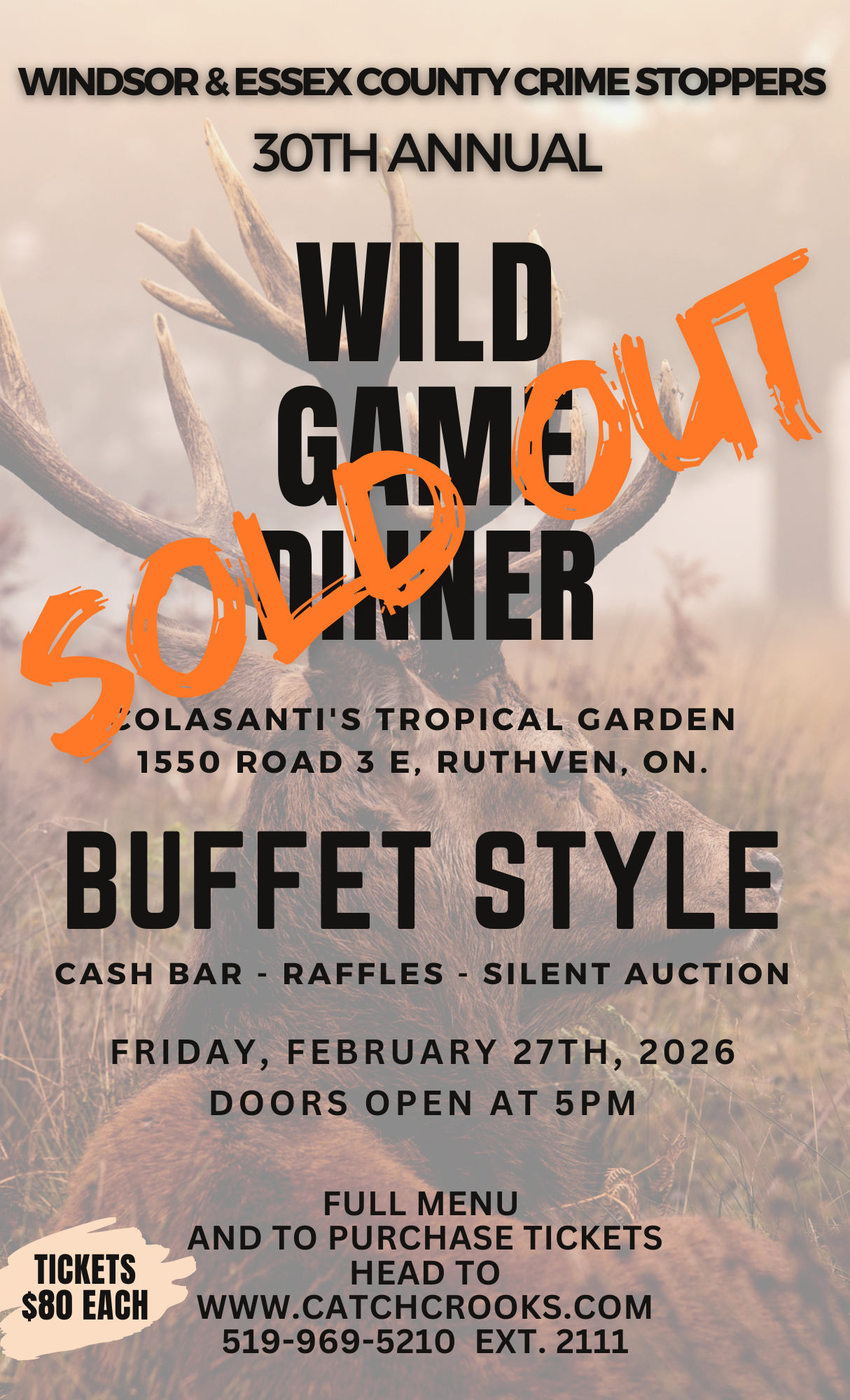 Wild Game Dinner - Individual Ticket