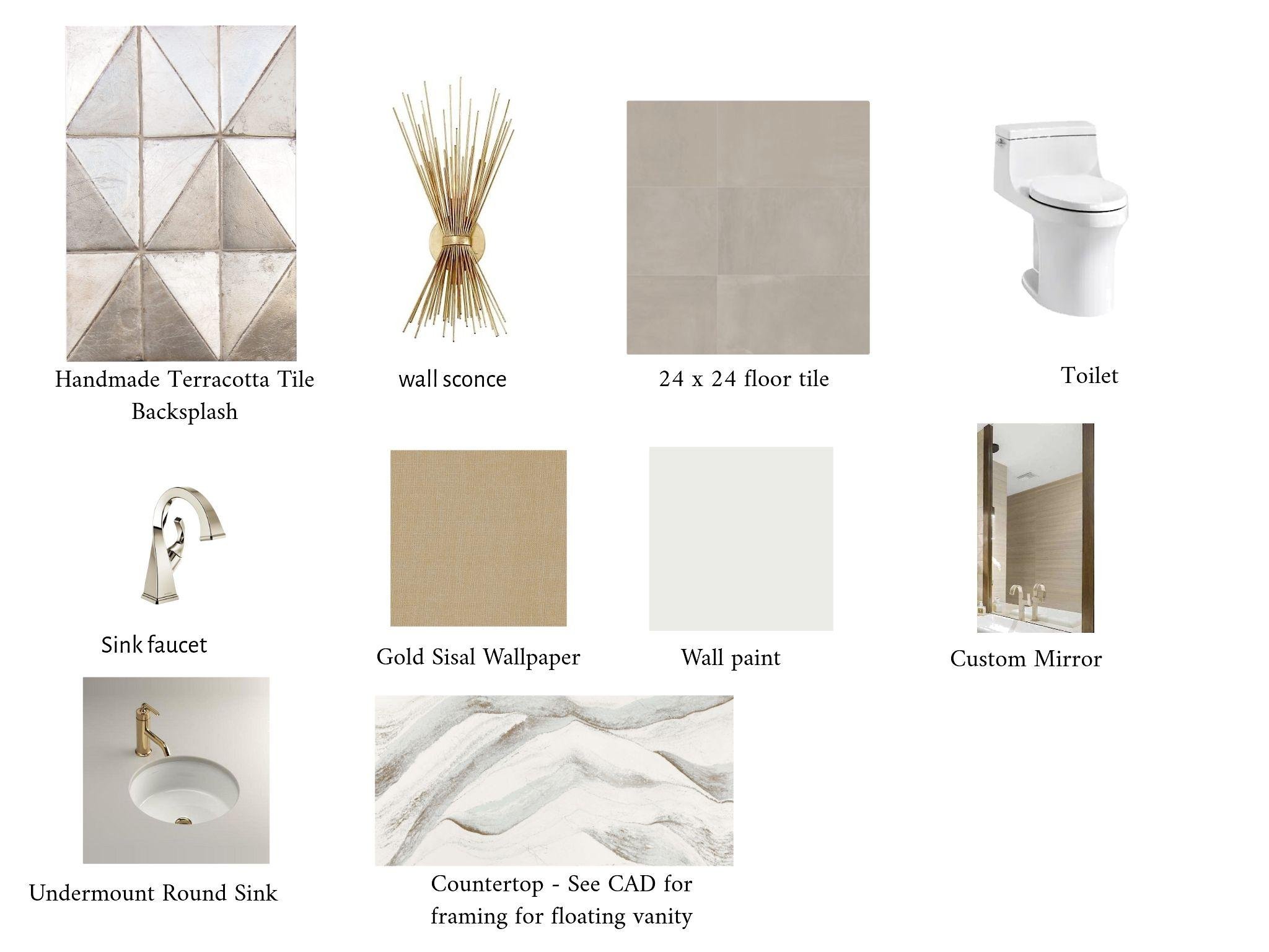 Mood Board Back Splash, Countertop, Floor Tile