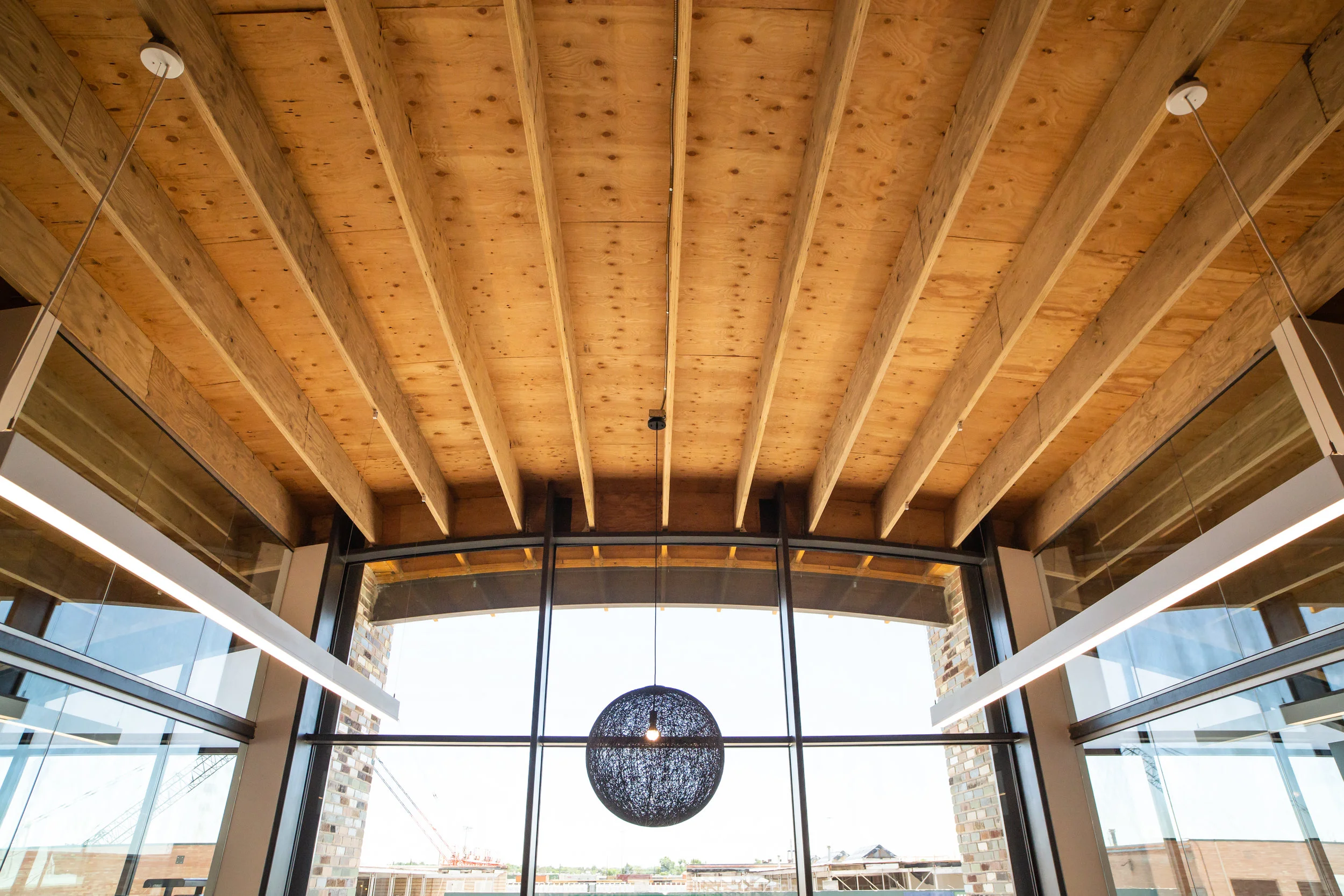Ledalite, TruGroove Tegan, Kore Ambient Pendant with Labyrinth Shade Westfield