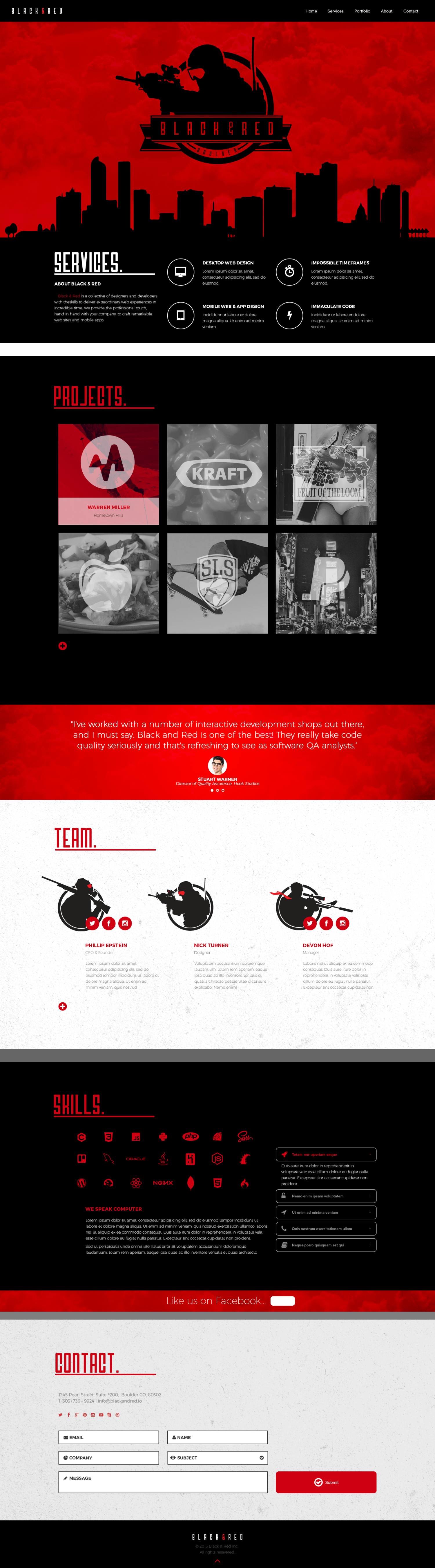 Black & Red Website Concept — Sam Design
