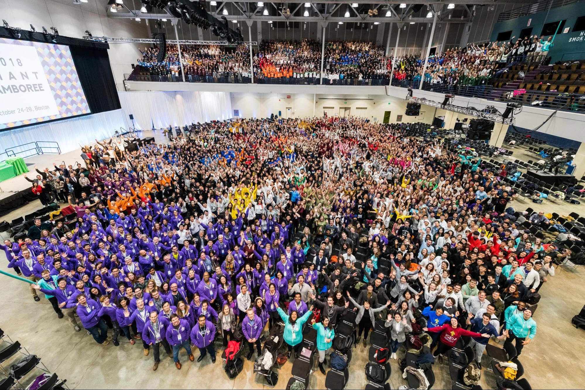 The famous ‘iGEM from above’ picture, every year, taken slightly higher up… Photo: iGEM Foundation, Justin Knight.