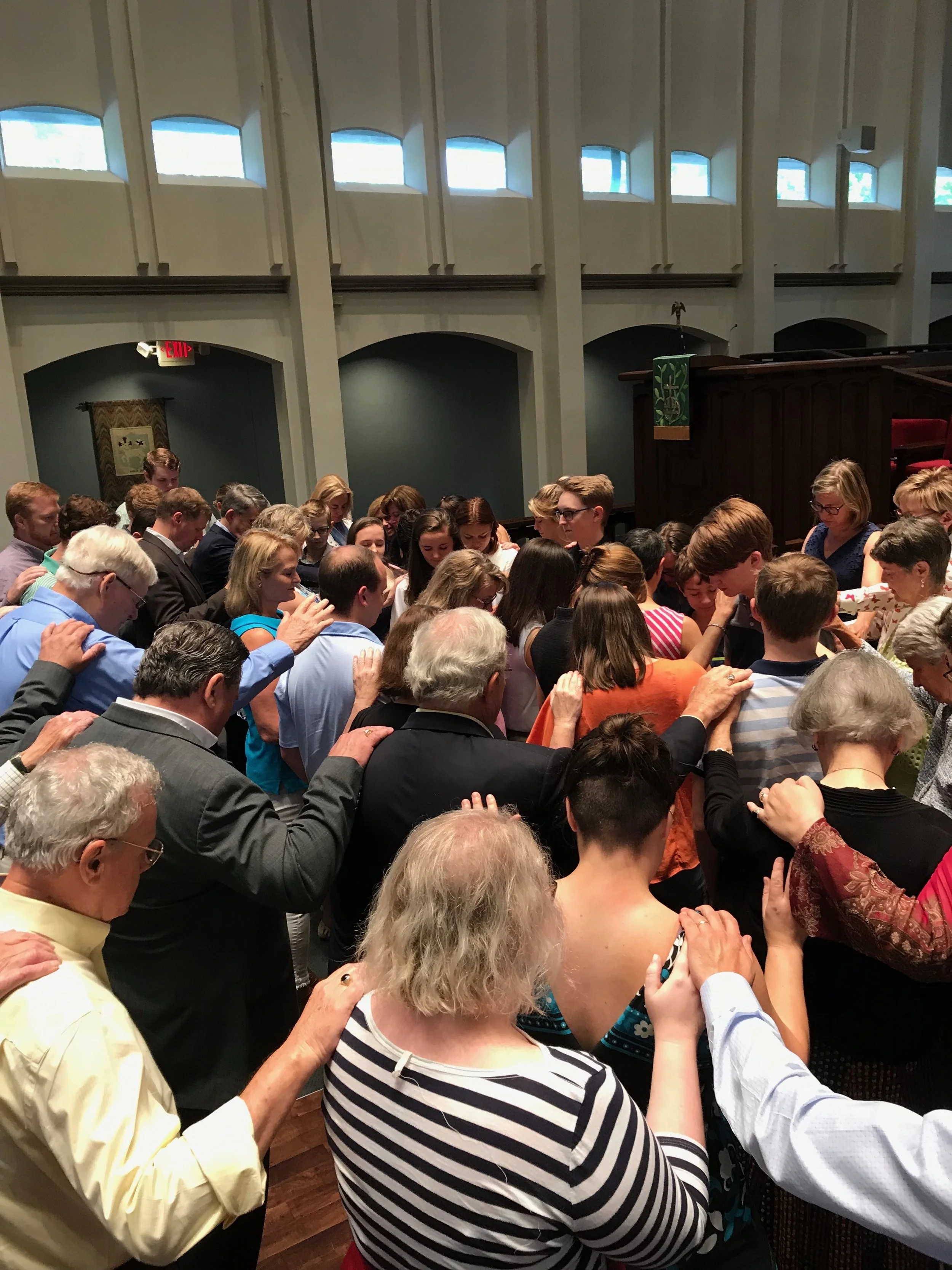 Youth Sunday with the congregation praying with and for our youth.