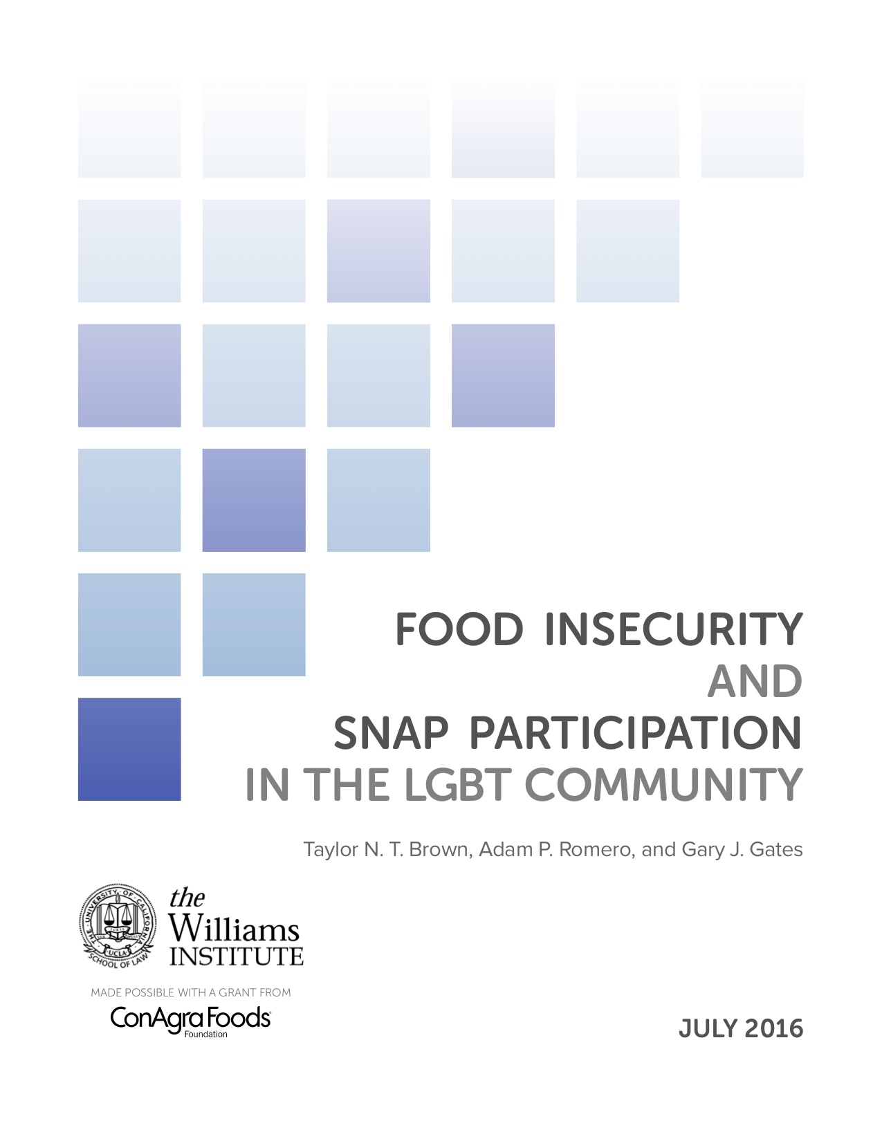 Food Insecurity and SNAP Participation in the LGBT Community