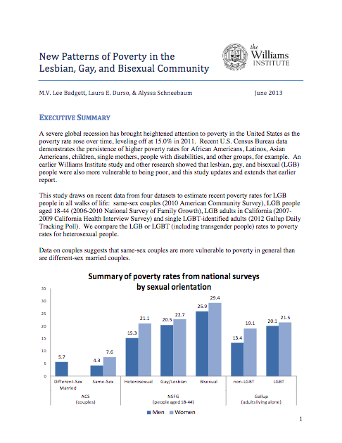 New Patterns of Poverty in the Lesbian, Gay, and Bisexual Community