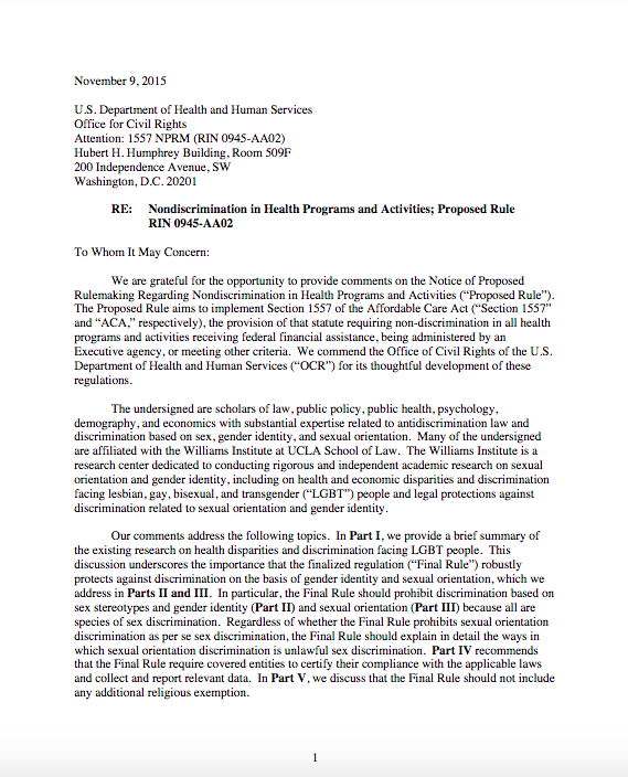 Nondiscrimination in Health Programs and Activities