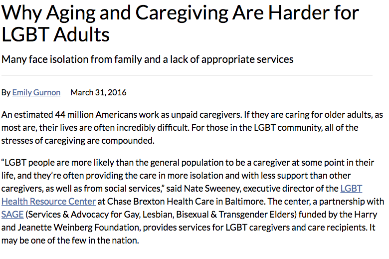 Why Aging and Caregiving Are Harder for LGBT Adults
