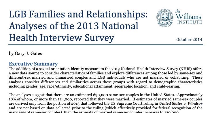 LGB Families and Relationships: Analyses of the 2013 National Health Interview Survey 