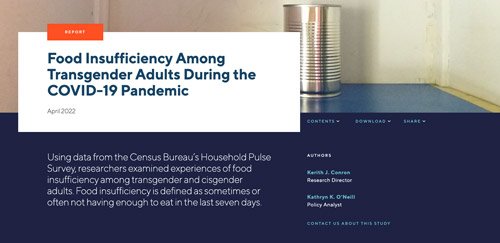 Food Insufficiency Among Transgender Adults During the COVID-19 Pandemic