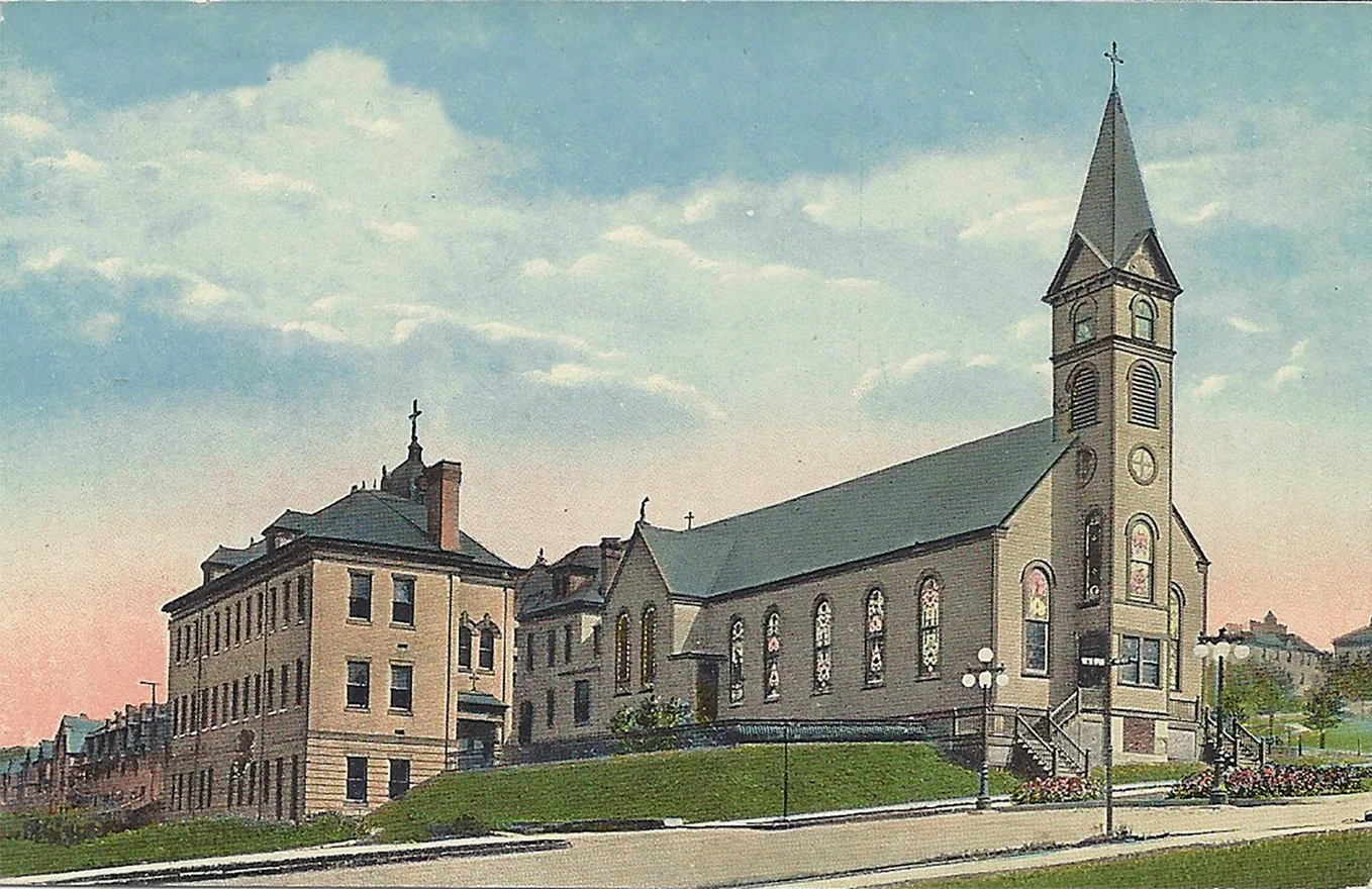 The original wooden St. Michael's church