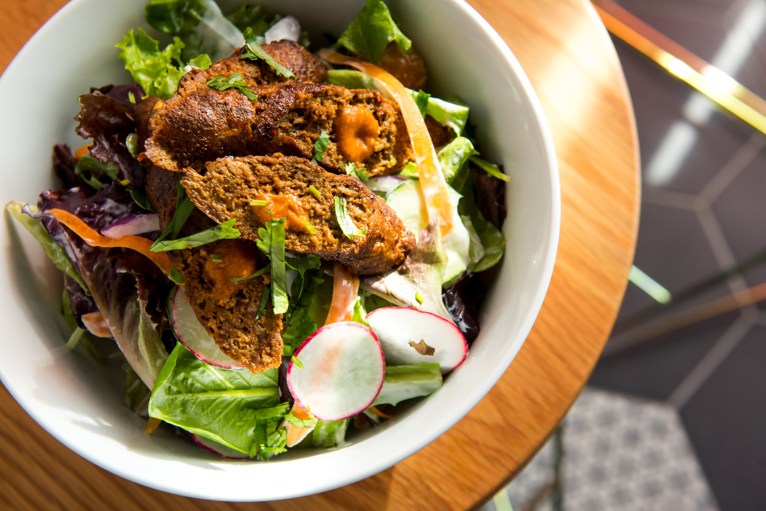 Lamb kebab salad