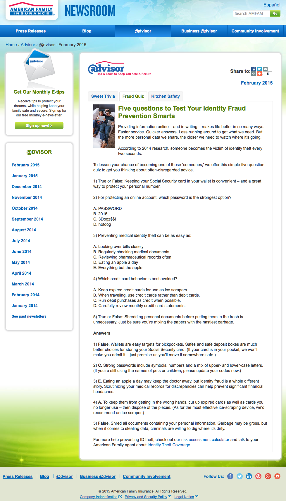 Editorial and Lifestyle Content written by Senior Copywriter Heather Racine in Madison, WI