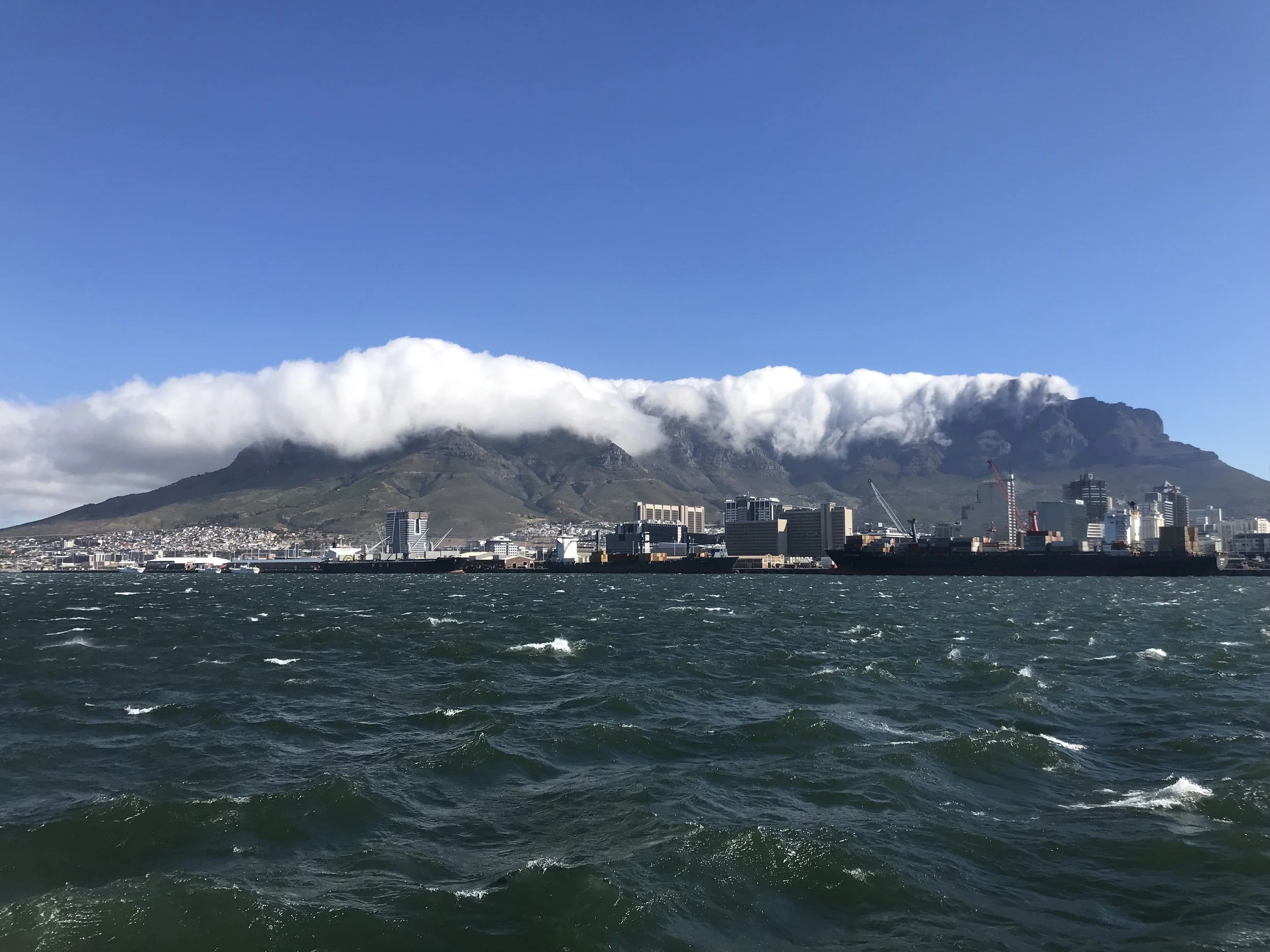 A windy day in Cape Town, taken from the Picton Castle