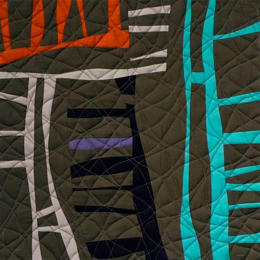Pieced fabric art by Donalee Kennedy