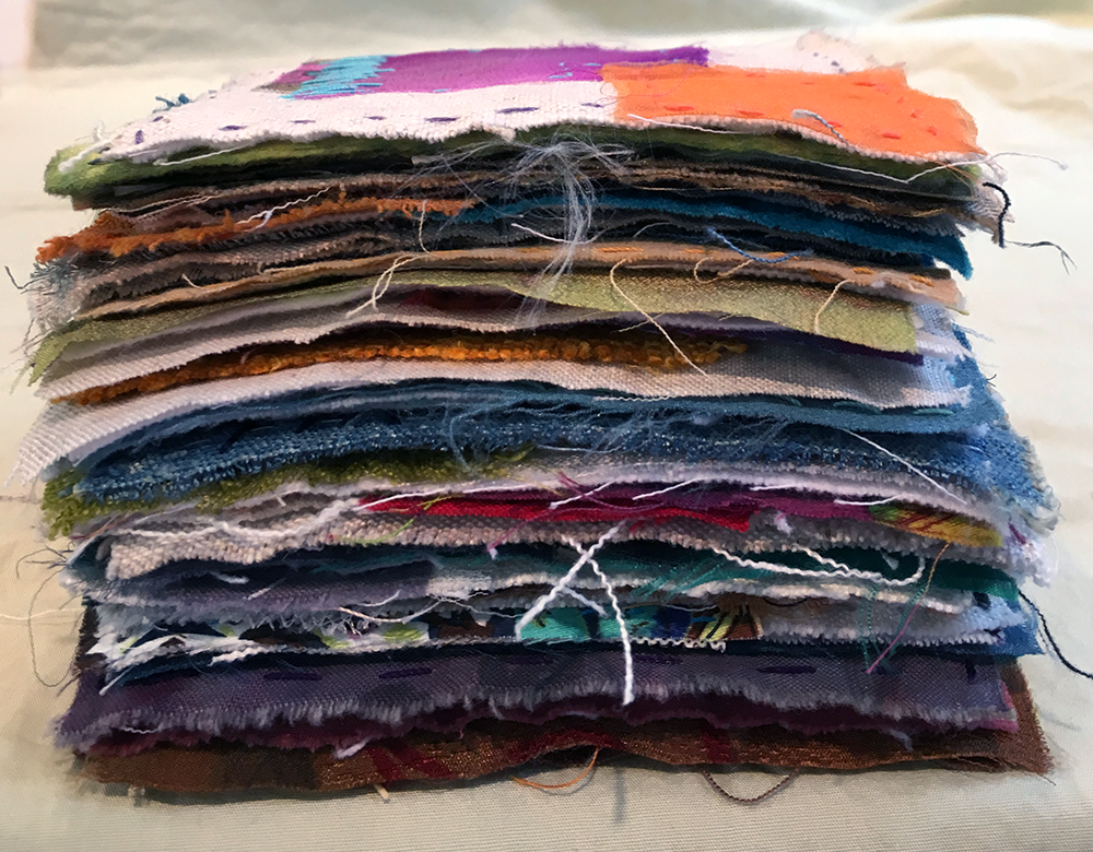 Fabric art supplies for retreat with Donalee Kennedy