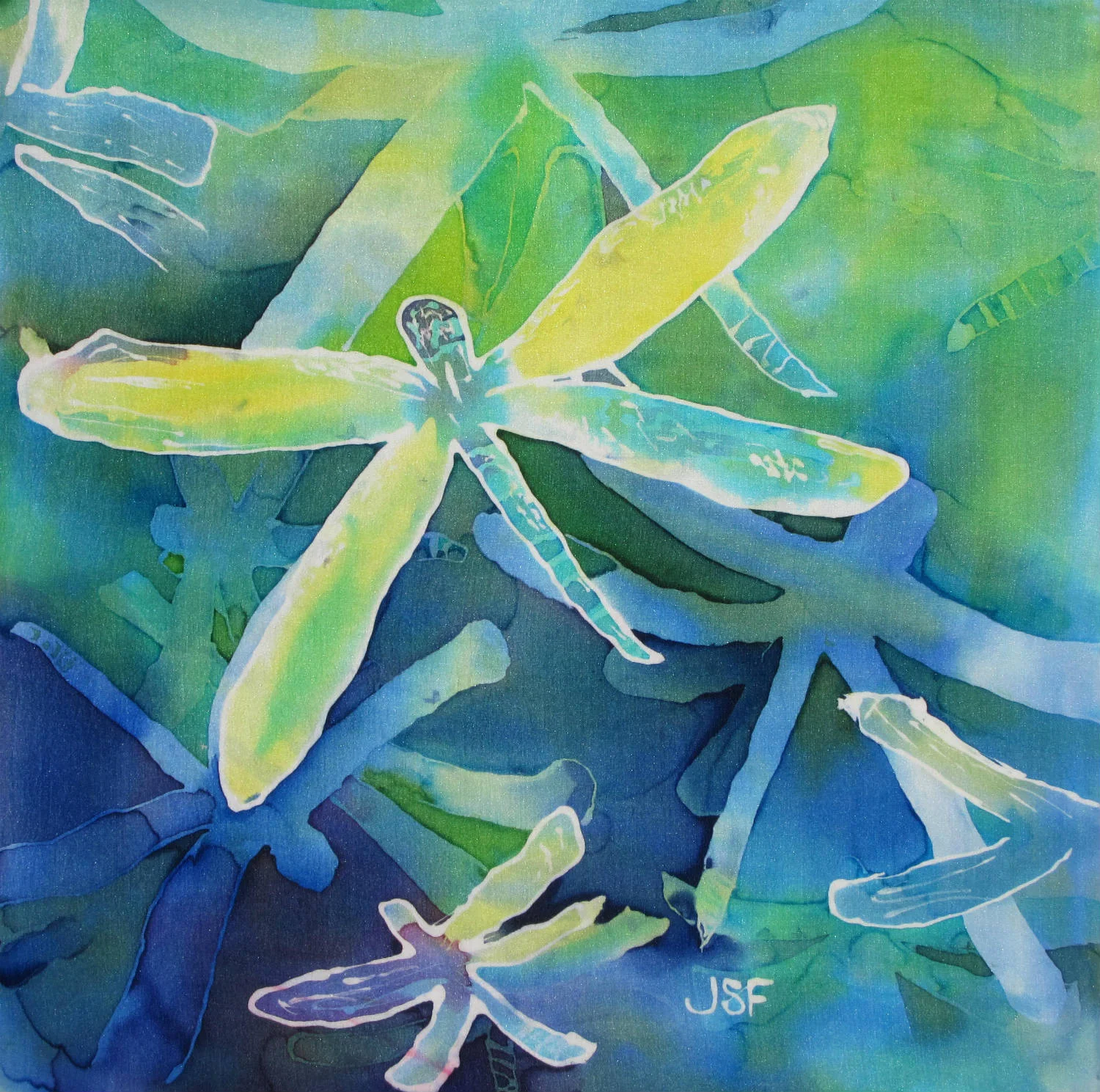Dragonfly silk painting
