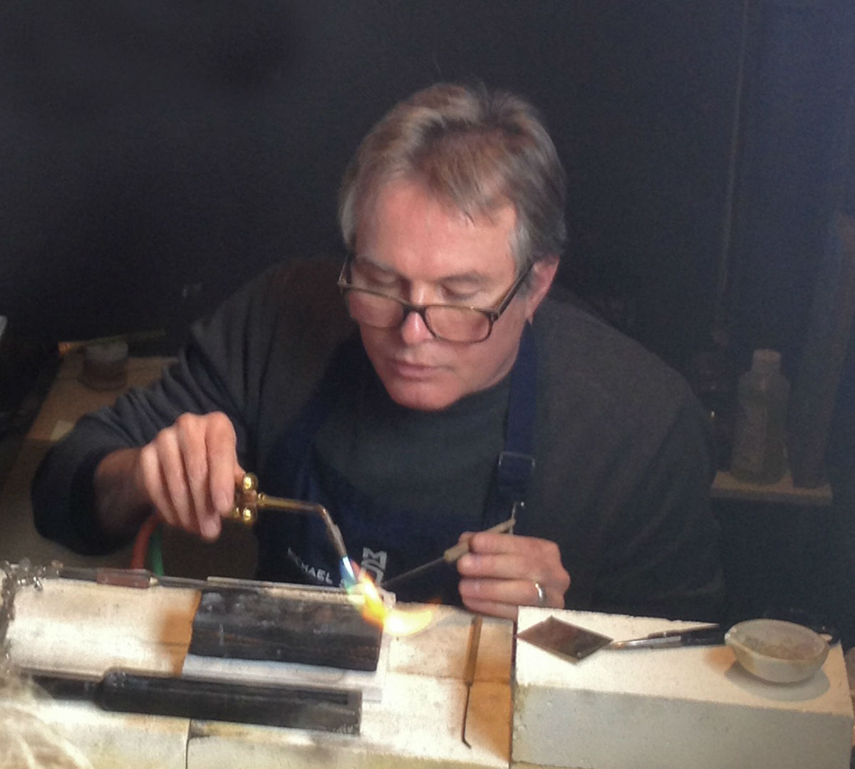Michael Sturlin soldering jewelry