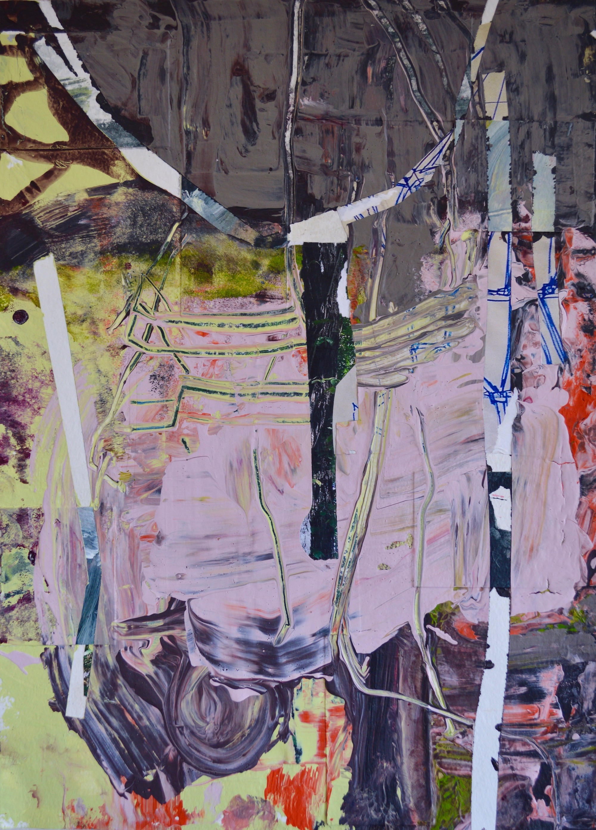 Tree Map Body 3 Acrylic on Paper, 15" x 11"