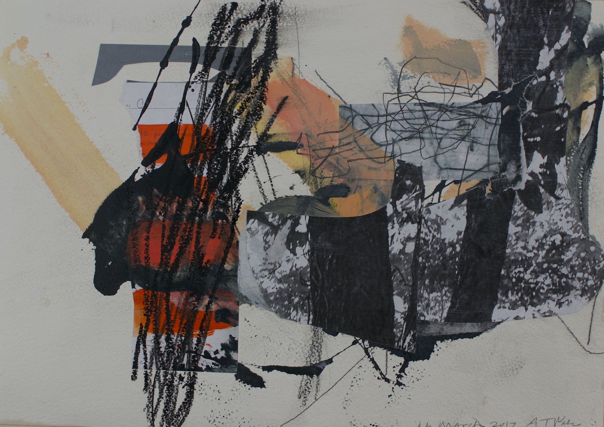 Tree Map Body 4 Acrylic on Paper, 12" x 13"