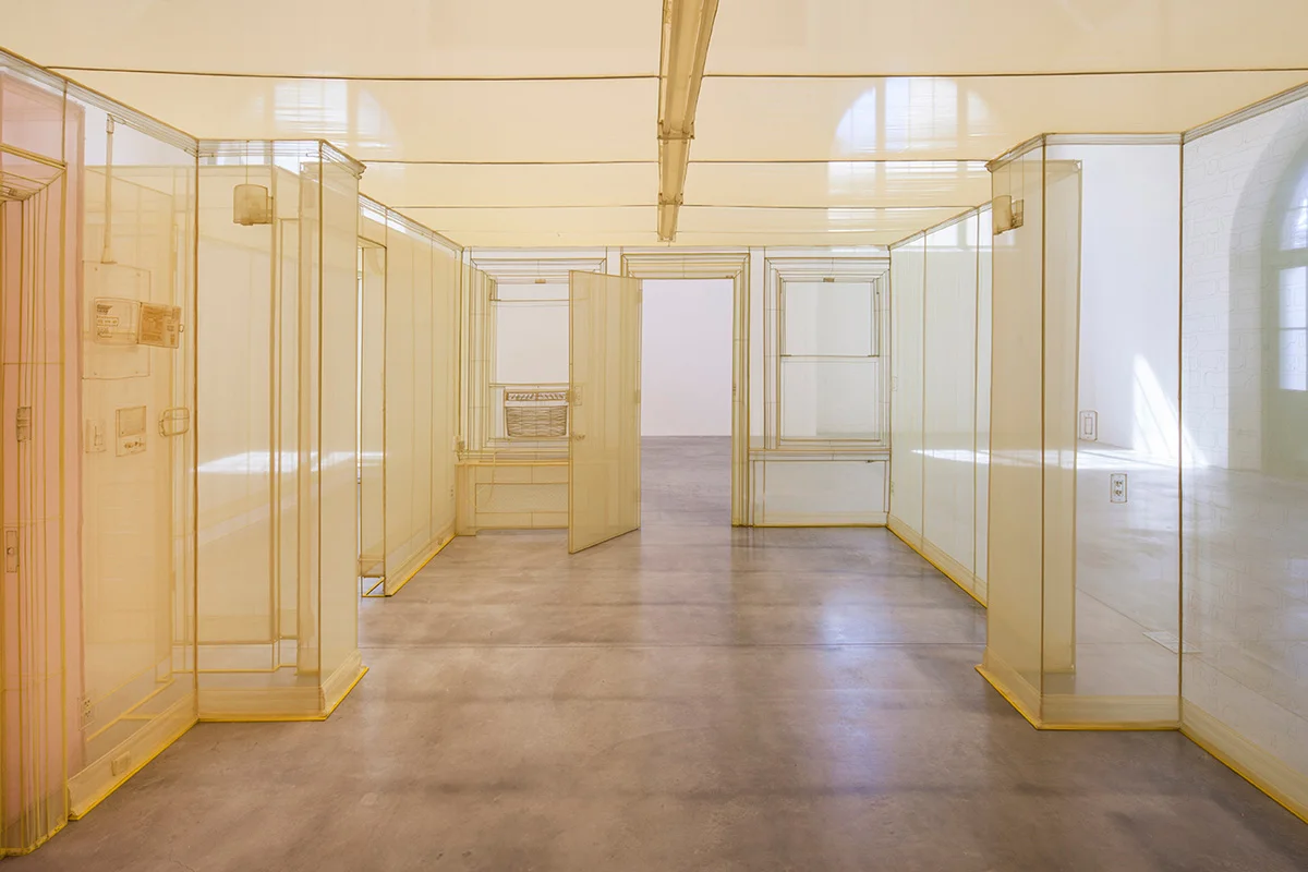  Unit 2, 348 West 22nd Street, New York, NY 10011, USA 2014 Polyester fabric and stainless steel tubes 422 7/16 x 228 1/3 x 96 1/16 in Installation view at Museum of Contemporary Art San Diego, 2016 Credit line: © Do Ho Suh, Courtesy the artist and Lehmann Maupin New York and Hong Kong. Photograph by Pablo Mason. 