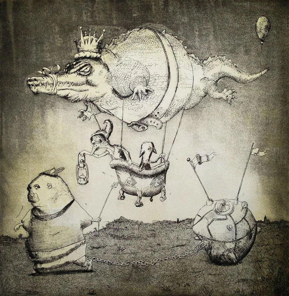 by Don Krumpos and Johanna Winters 2013 Intaglio