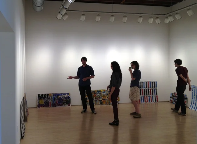 Left to right: Jonas Criscoe, guest critic Lisa Nankivil, Caitlin Warner, David Frohlich