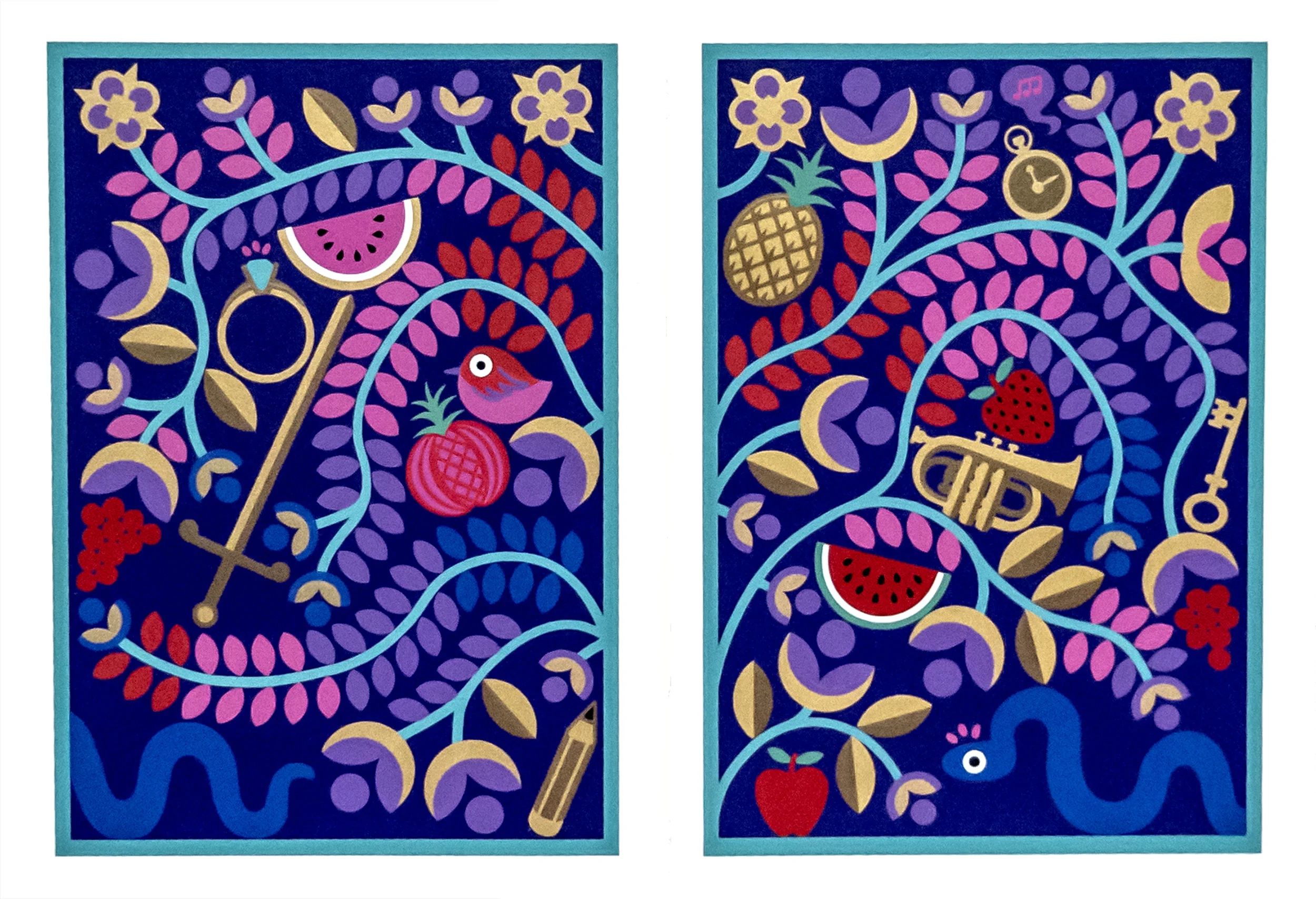 Midnight in the Tree of Life , screenprint
