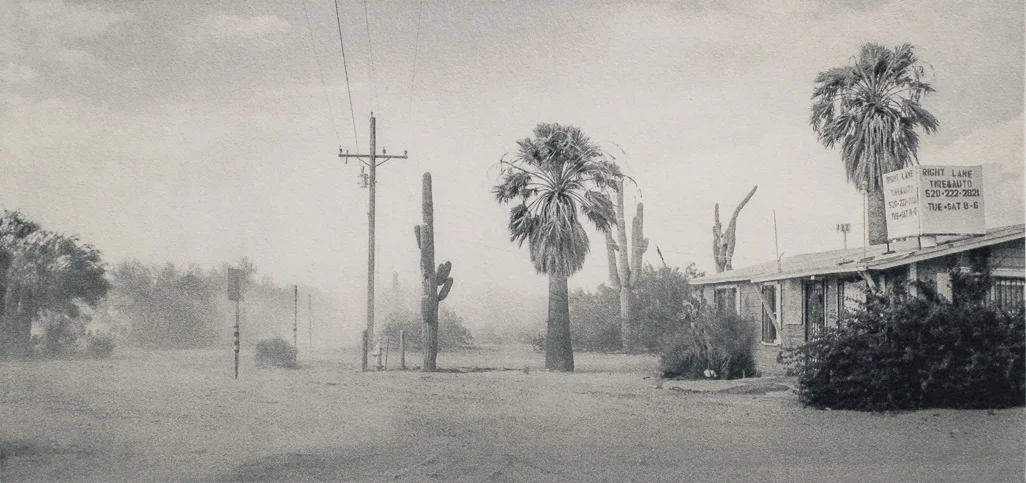 Keith Taylor, D ust storm, Saguaro NP, AZ , 2014, Polymergravure