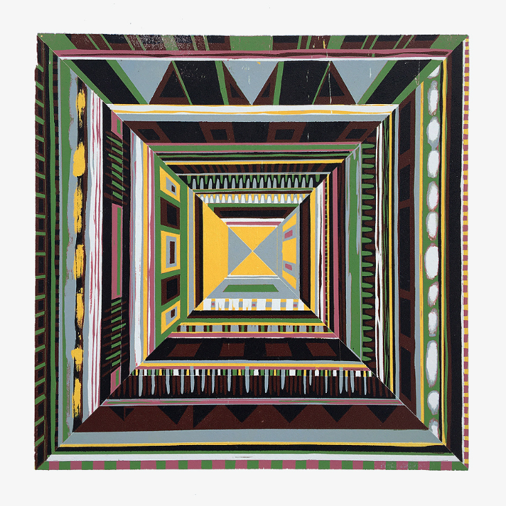 Josh Bindewald Rug 2 Reductive woodcut