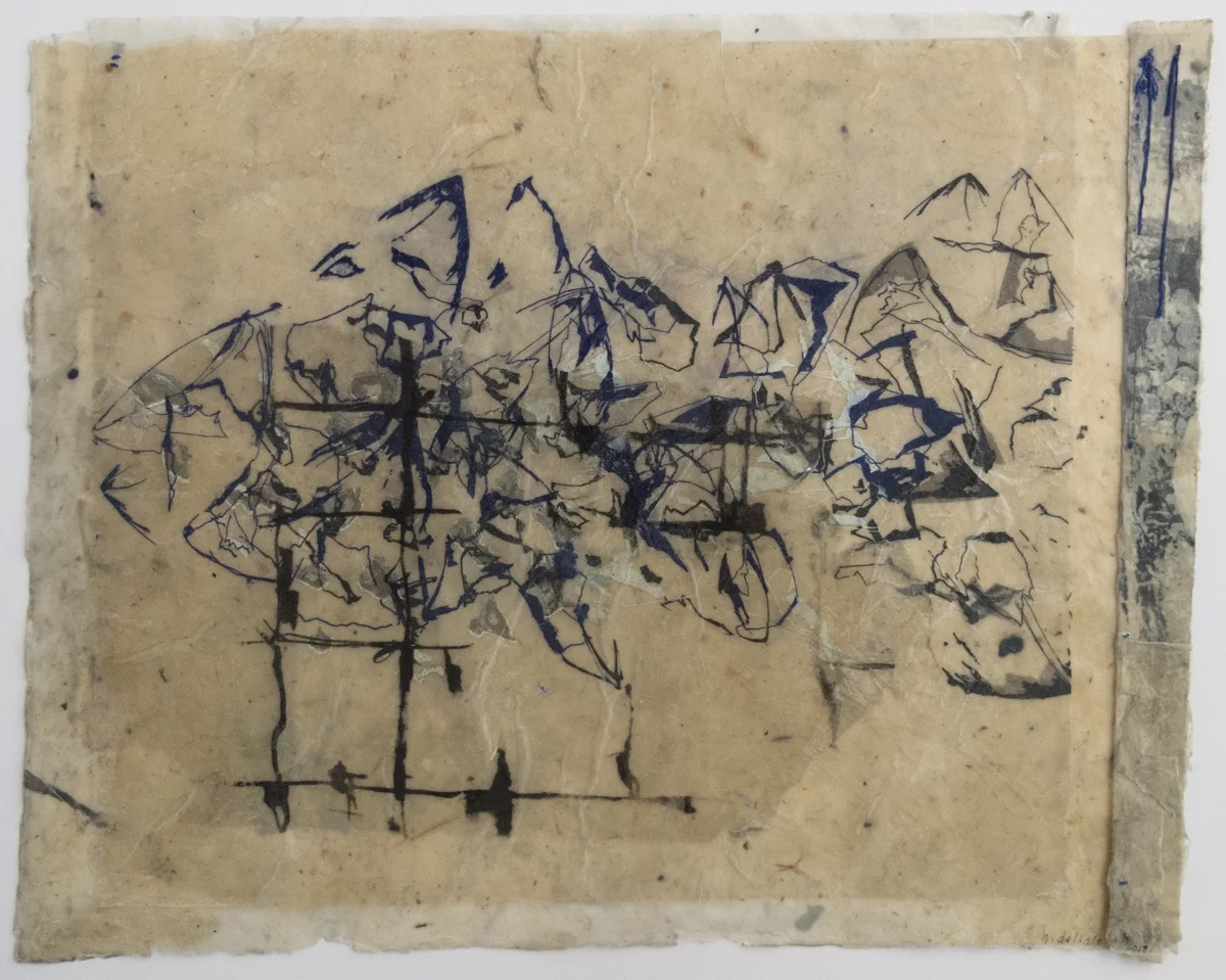 Heather DeLisle Shards Screenprint on waxed paper