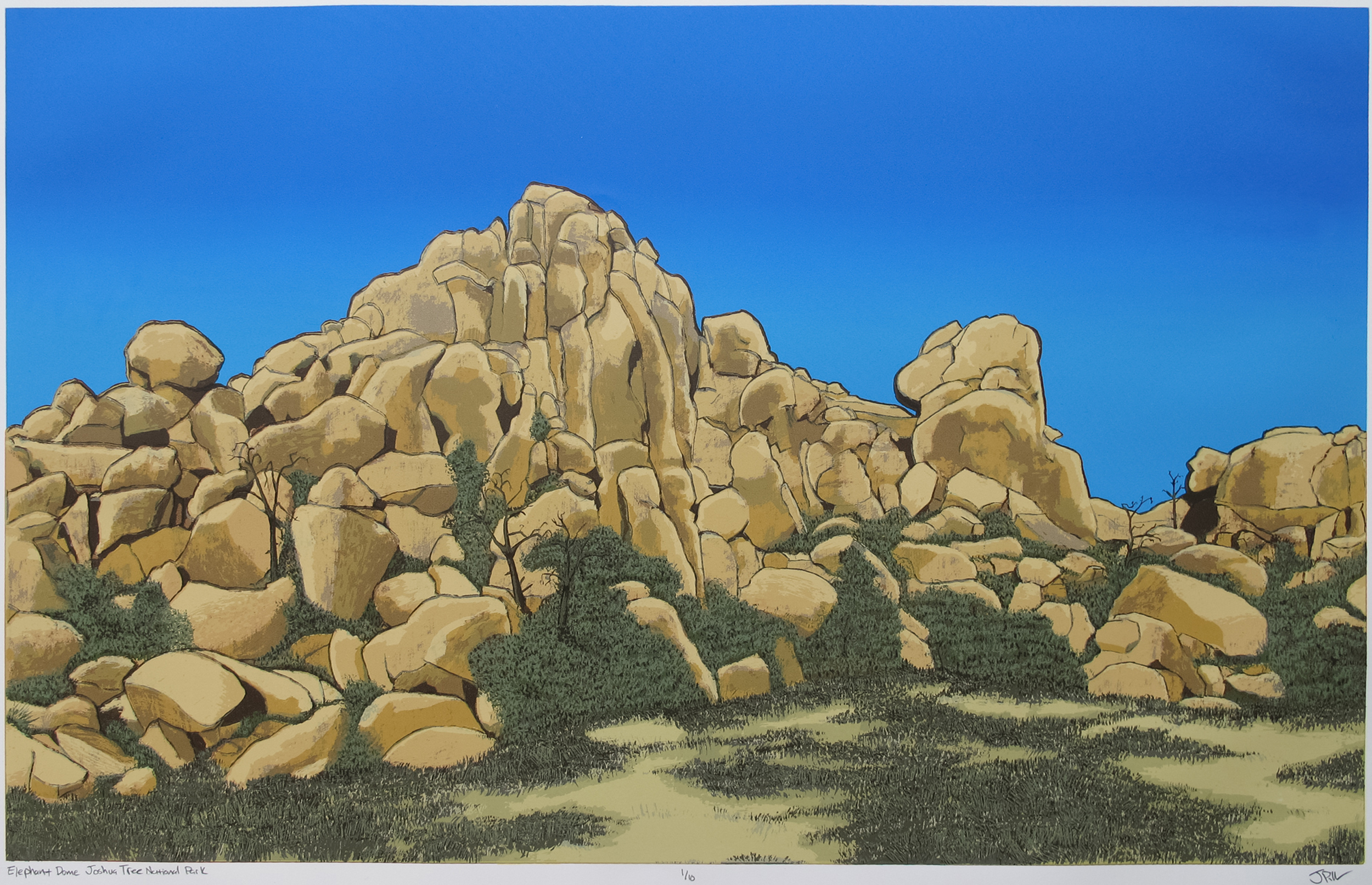 Jeremy Piller, Elephant Dome Joshua Tree National Park, screenprint 