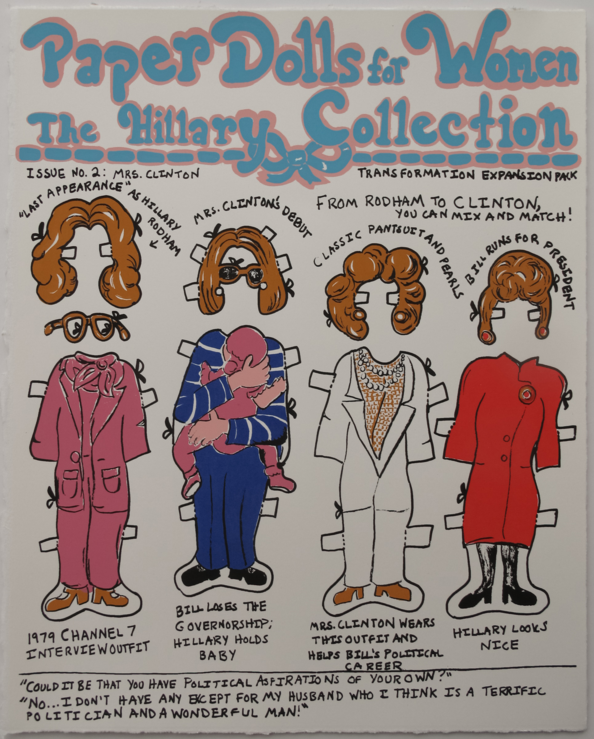 Nicole Soley, Paper Dolls for Women: The Hillary Collection, Issue No. 2, screenprint