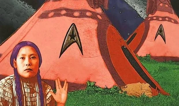 "Live Long and Prosper (Spock Was A Half Breed)" (detail) by Debra Yepa-Pappan. Courtesy of Aurora University)